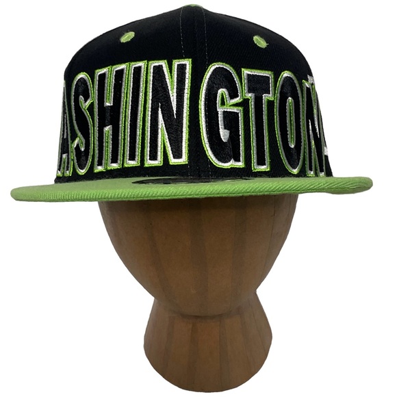 Washington DC Hat Cap Snap Back City Hunter Ultimate Headwear Black Green NWTs - Picture 1 of 15